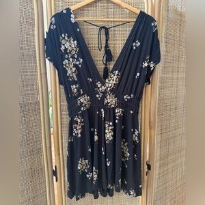 Urban Outfitters Black Floral Romper